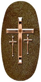 DASOV 517 BZ SH BR Bronze 3 Crosses Shimmer Brown Background